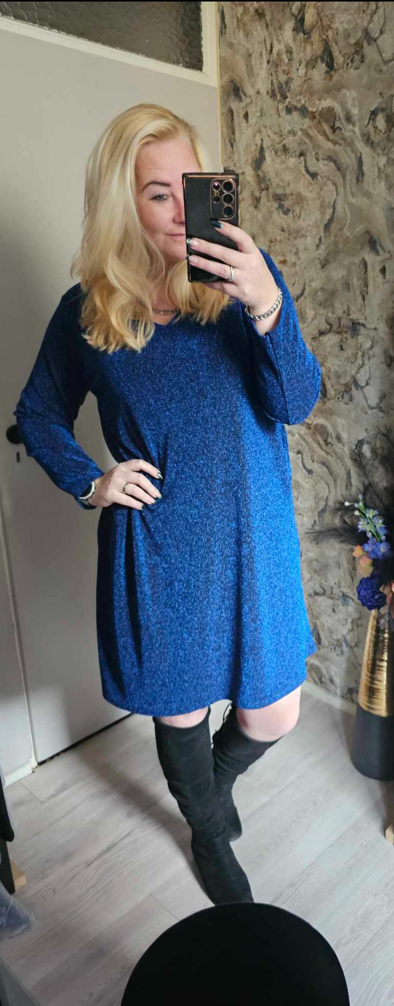 Fenna sparkle dress | Blauw