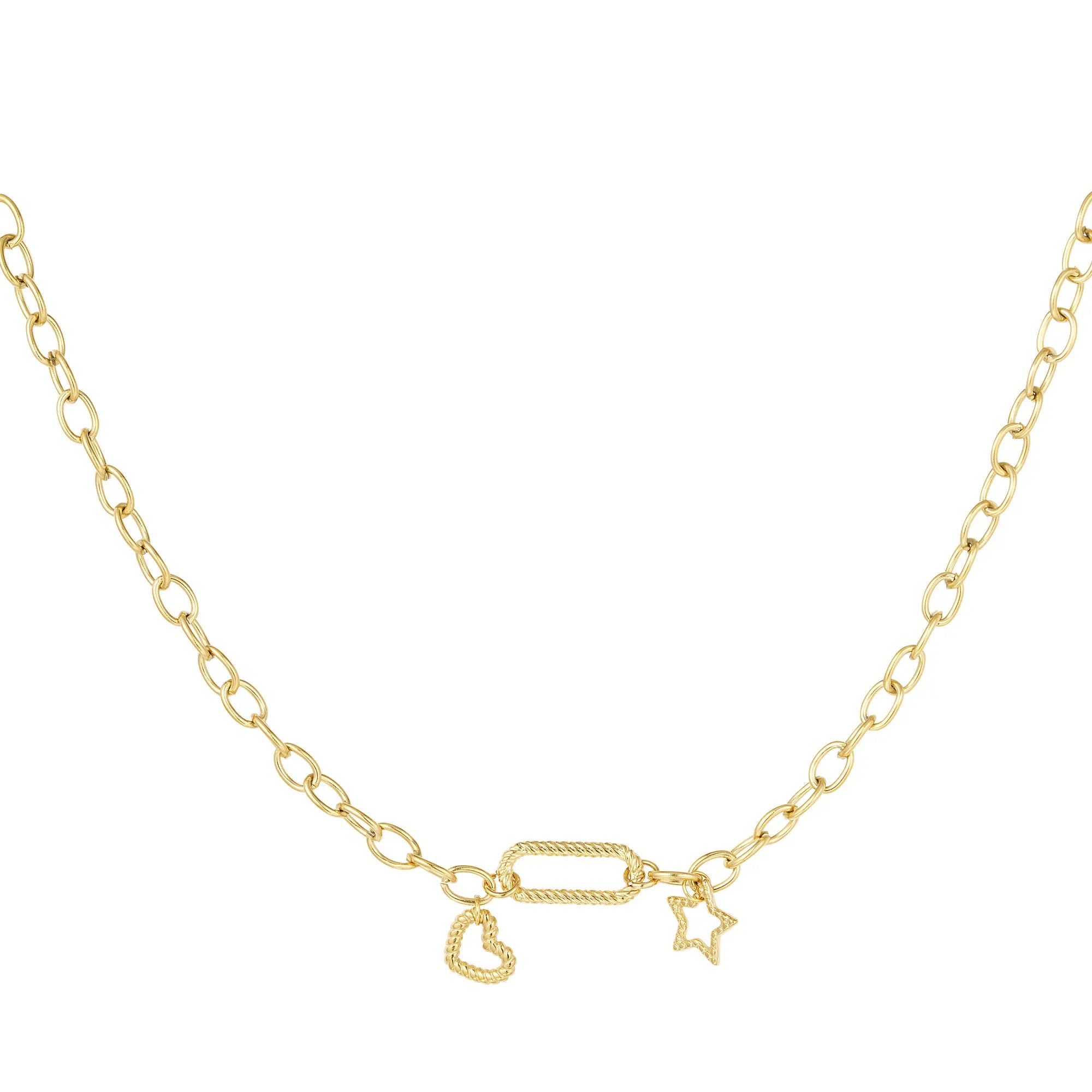 Necklace pendant with charms | gold