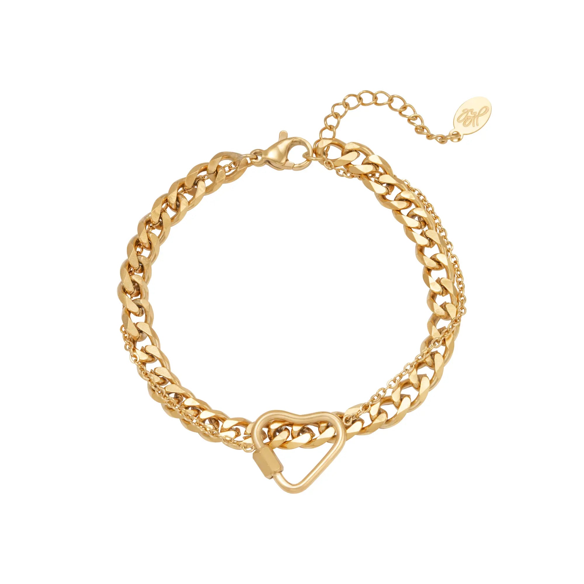 Armband Chained Heart | goud