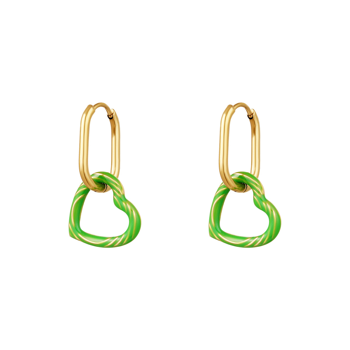 Love Earrings | Green/gold
