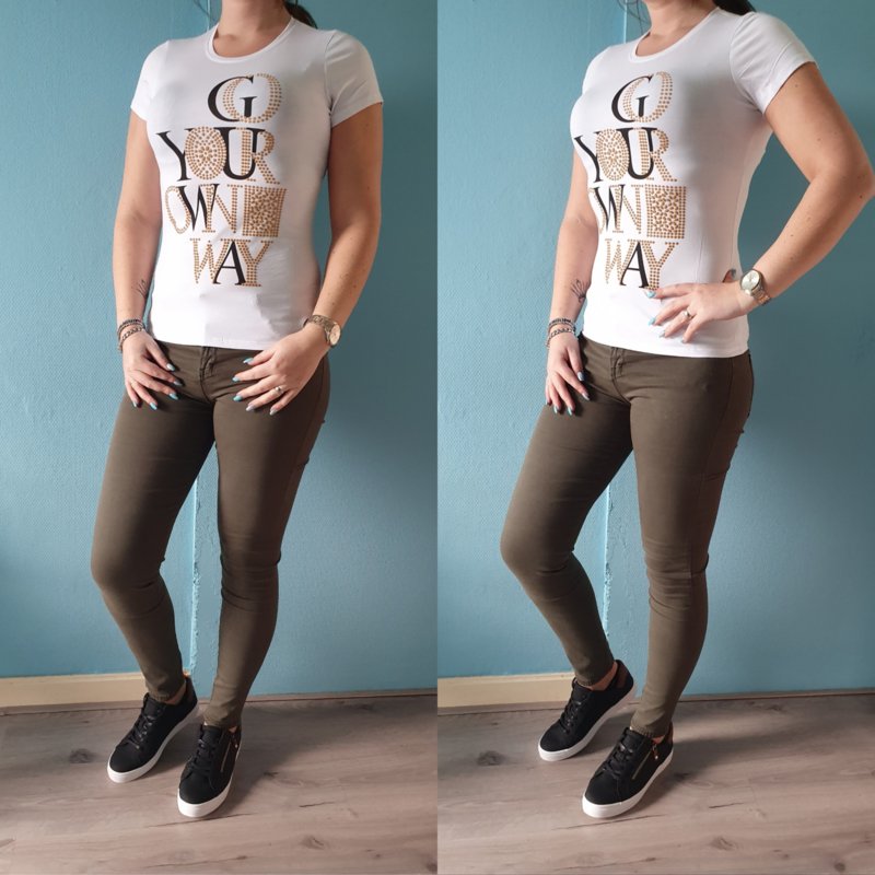 Khaki jeans | High waist YH632